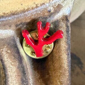 Isaia Red Coral Lapel Pin